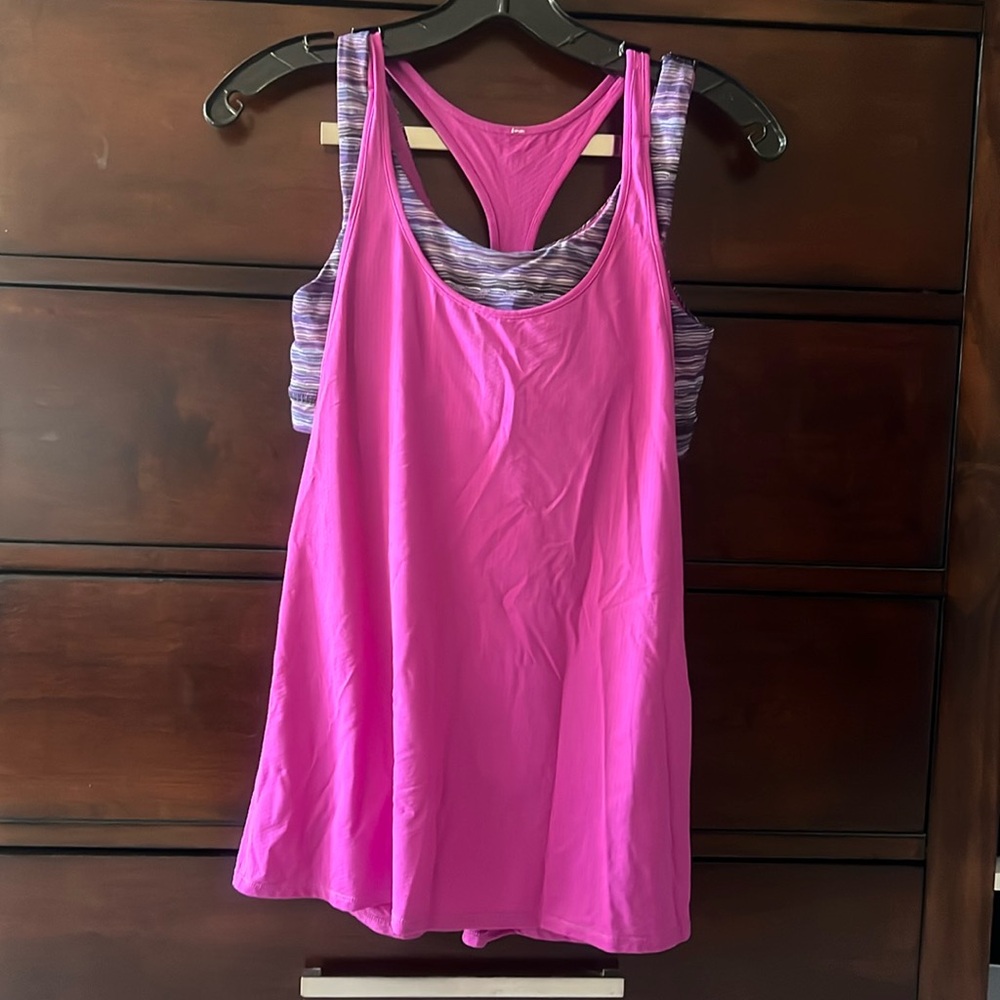 lululemon athletica Pink Layered Racerback Tank Top